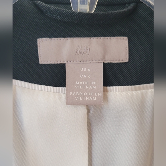 H&M Women’s Blazer Dark Green Size US 6 – Single Button Classic Jacket Office - Picture 4 of 4